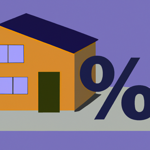 איור של בית עם סמל אחוז, המייצג את המושג הון עצמי של הבית.