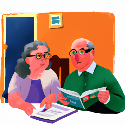 זוג מבוגרים קורא על משכנתא הפוכה